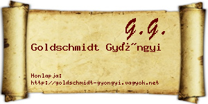 Goldschmidt Gyöngyi névjegykártya